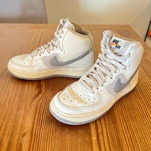 Nike Cream and Gray High-Top Sneakers